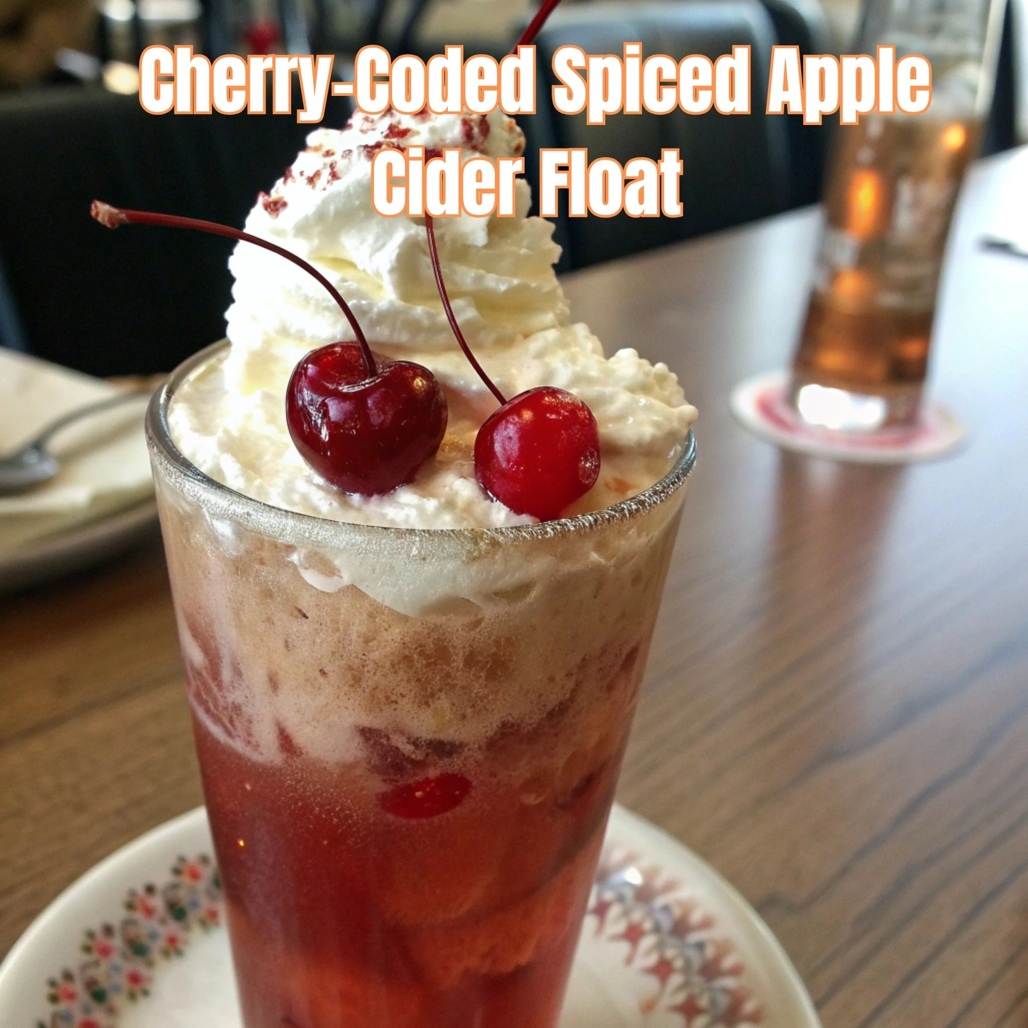 Cherry-Coded Spiced Apple Cider Float Recipe