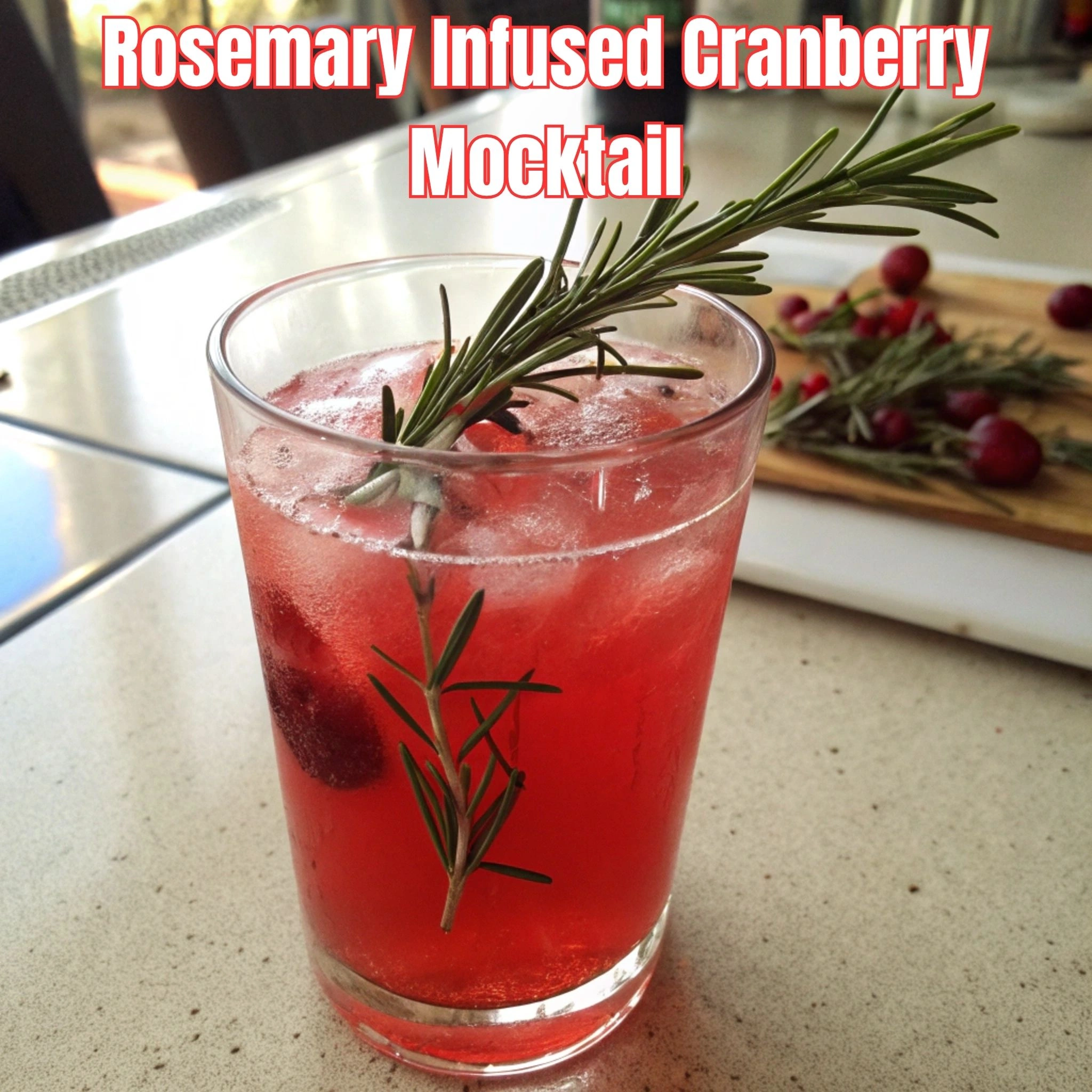 My Signature Rosemary Infused Cranberry Mocktail Recipe