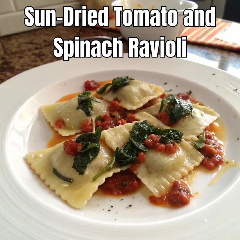 Sun-Dried Tomato & Spinach Ravioli: Kitchen Chaos Edition